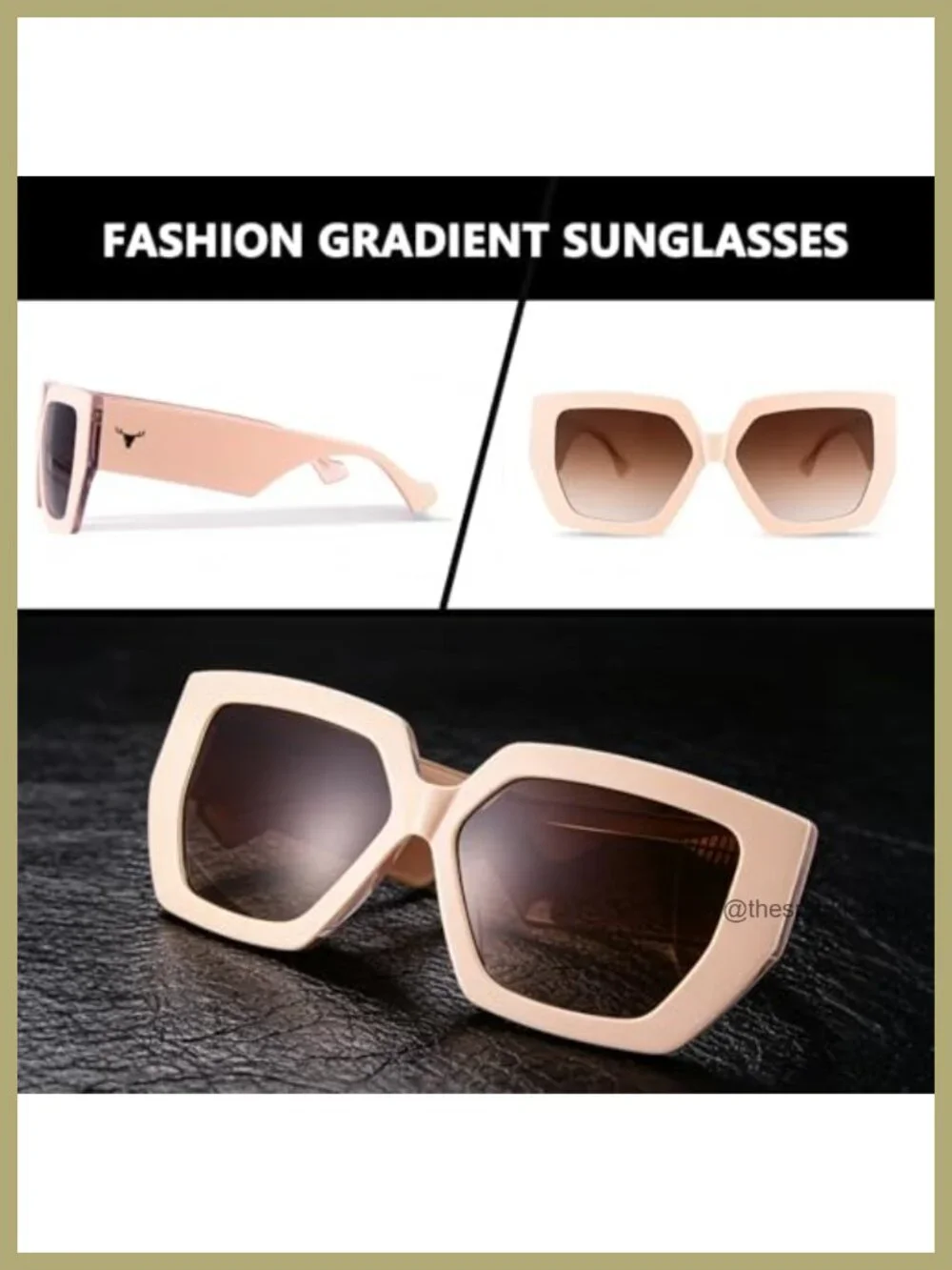Oversized Polarized Sunglasses Women UV400 Square Acetate